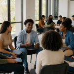 Jovens em ambiente de formação profissional para programa de aprendizagem