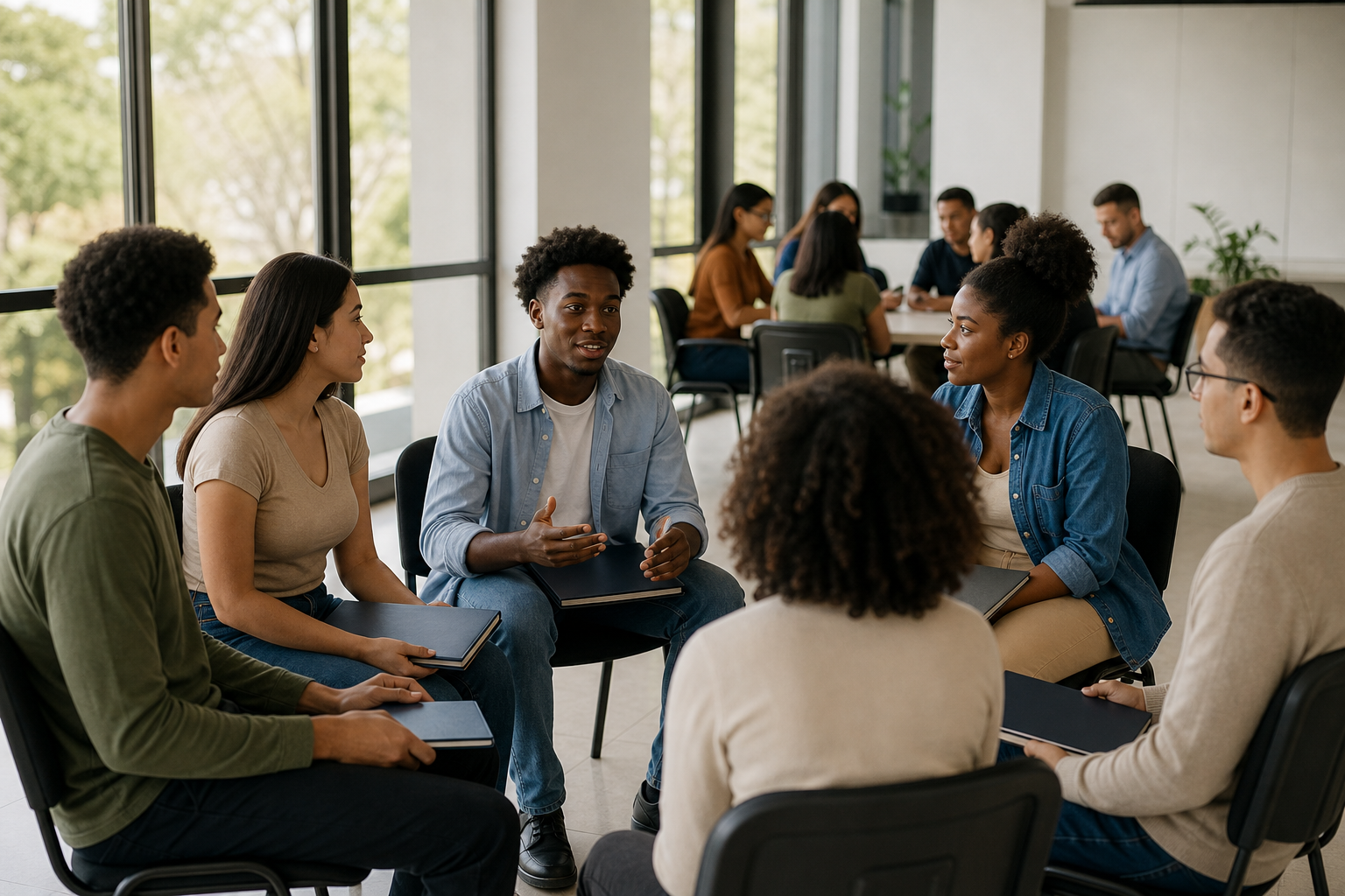 Jovens em ambiente de formação profissional para programa de aprendizagem